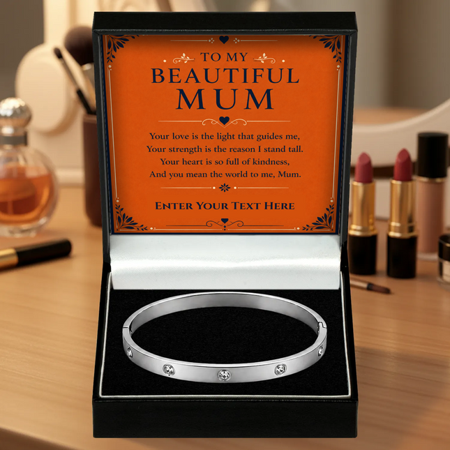 To My Beautiful Mum Personalised Celeste Bracelet In Keepsake Box