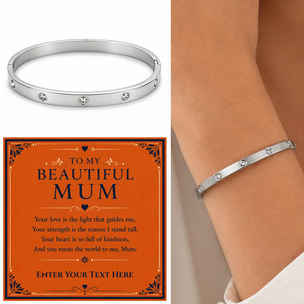 To My Beautiful Mum Personalised Celeste Bracelet In Keepsake Box