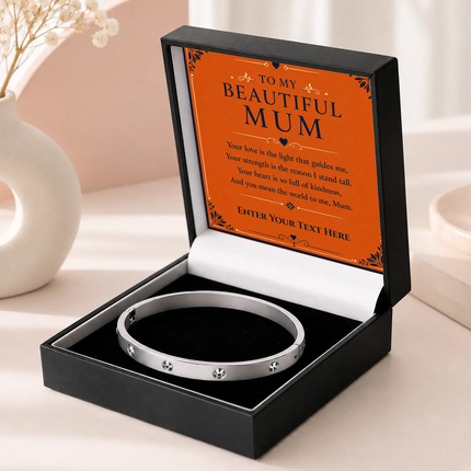 To My Beautiful Mum Personalised Celeste Bracelet In Keepsake Box