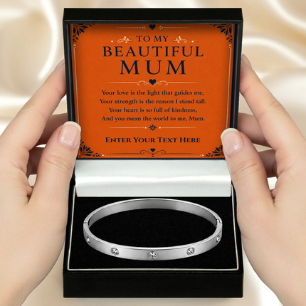 To My Beautiful Mum Personalised Celeste Bracelet In Keepsake Box