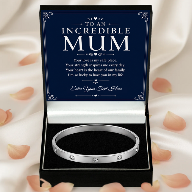 To An Incredible Mum Personalised Celeste Bracelet In Keepsake Box