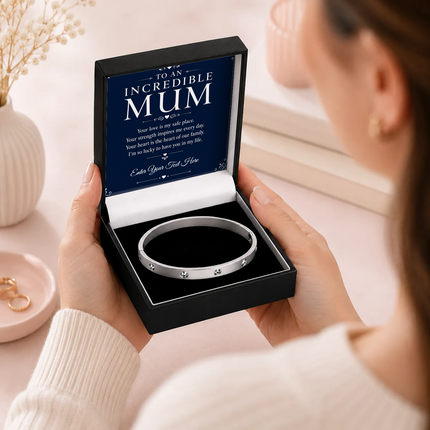 To An Incredible Mum Personalised Celeste Bracelet In Keepsake Box