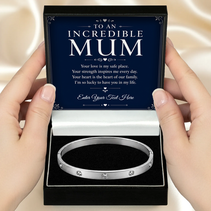 To An Incredible Mum Personalised Celeste Bracelet In Keepsake Box