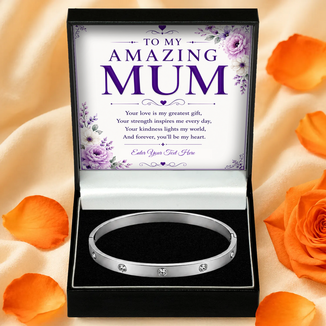 To My Amazing Mum Personalised Celeste Bracelet In Keepsake Box