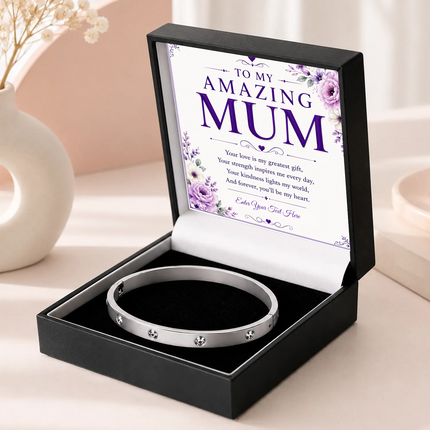 To My Amazing Mum Personalised Celeste Bracelet In Keepsake Box