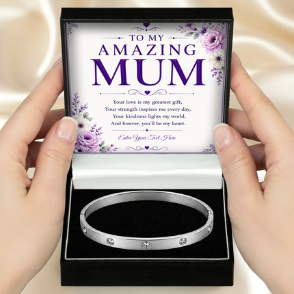 To My Amazing Mum Personalised Celeste Bracelet In Keepsake Box
