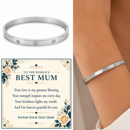 To The Worlds Best Mum Personalised Celeste Bracelet In Keepsake Box
