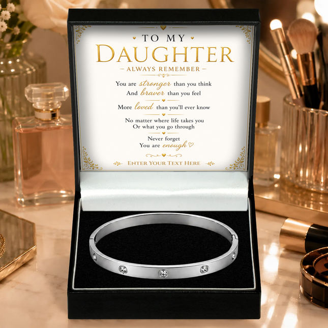 To My Daughter Personalised Celeste Bracelet In Keepsake Box