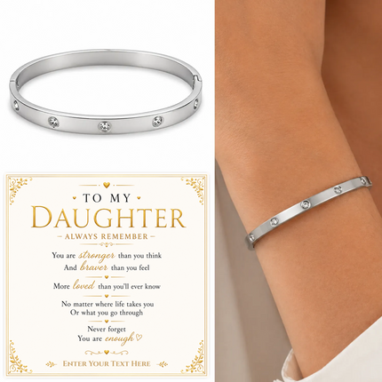 To My Daughter Personalised Celeste Bracelet In Keepsake Box