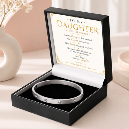 To My Daughter Personalised Celeste Bracelet In Keepsake Box