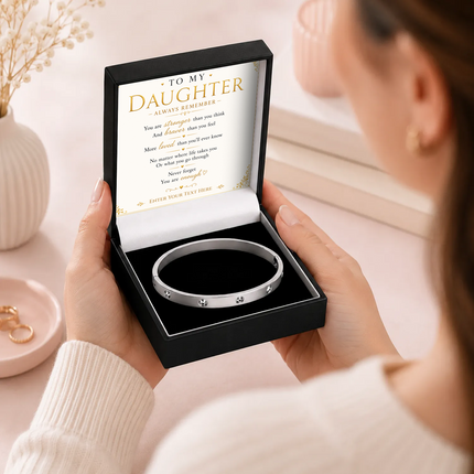 To My Daughter Personalised Celeste Bracelet In Keepsake Box
