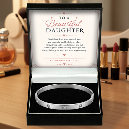 To A Beautiful Daughter Personalised Celeste Bracelet In Keepsake Box