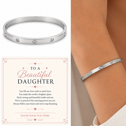 To A Beautiful Daughter Personalised Celeste Bracelet In Keepsake Box