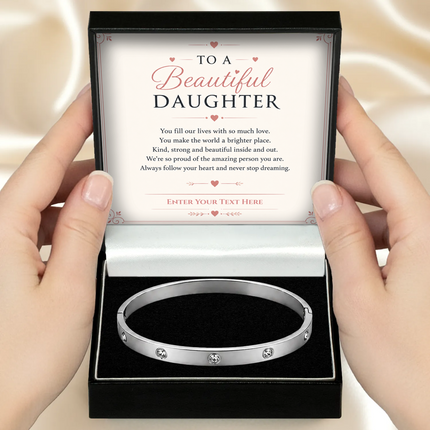 To A Beautiful Daughter Personalised Celeste Bracelet In Keepsake Box