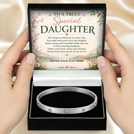 To A Truly Special Daughter Personalised Celeste Bracelet In Keepsake Box
