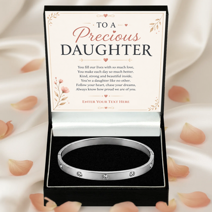 To A Precious Daughter Personalised Celeste Bracelet In Keepsake Box