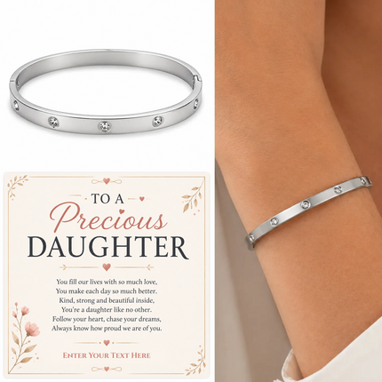 To A Precious Daughter Personalised Celeste Bracelet In Keepsake Box