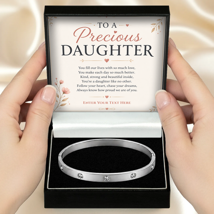 To A Precious Daughter Personalised Celeste Bracelet In Keepsake Box