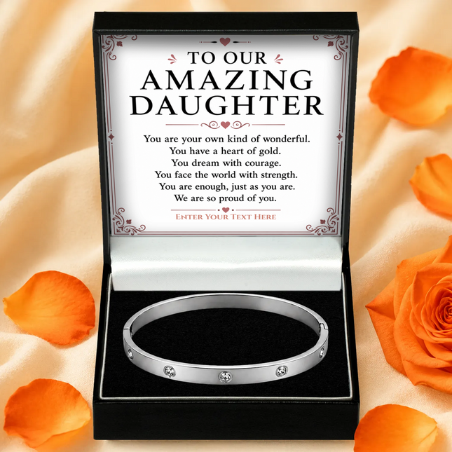 To Our Amazing Daughter Personalised Celeste Bracelet In Keepsake Box