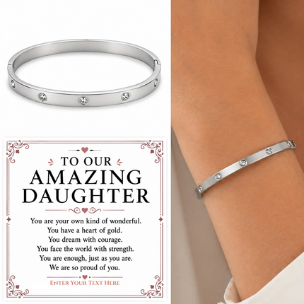 To Our Amazing Daughter Personalised Celeste Bracelet In Keepsake Box