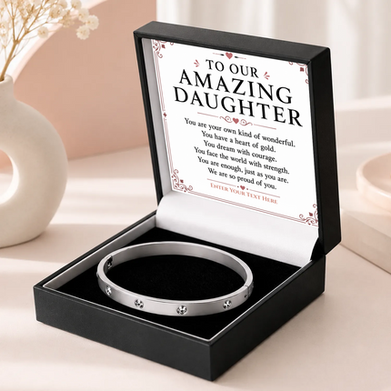 To Our Amazing Daughter Personalised Celeste Bracelet In Keepsake Box