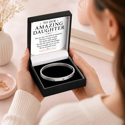 To Our Amazing Daughter Personalised Celeste Bracelet In Keepsake Box