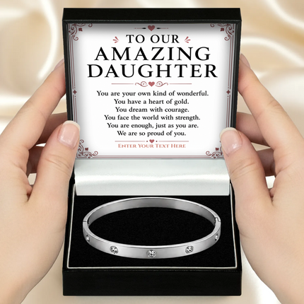 To Our Amazing Daughter Personalised Celeste Bracelet In Keepsake Box