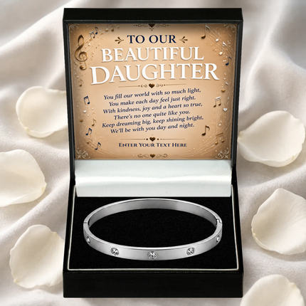 To Our Beautiful Daughter Personalised Celeste Bracelet In Keepsake Box