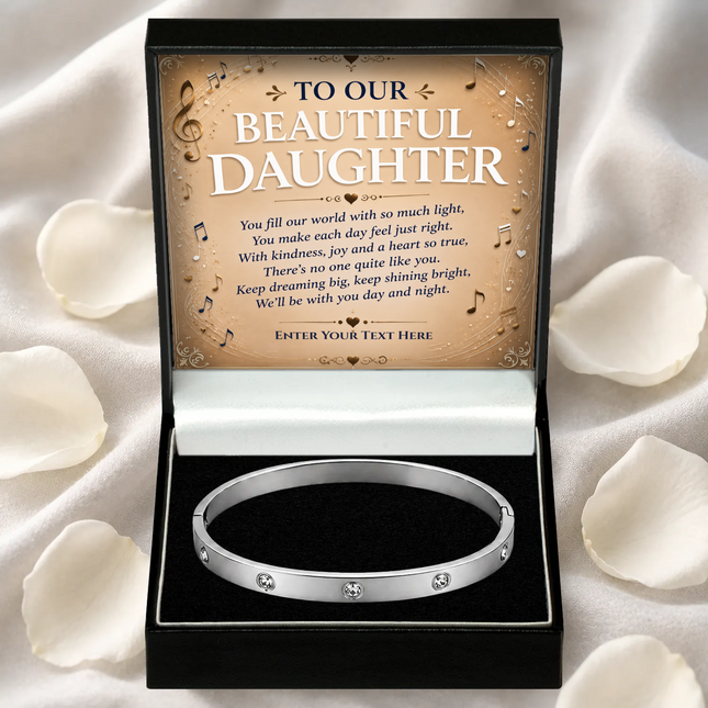 To Our Beautiful Daughter Personalised Celeste Bracelet In Keepsake Box