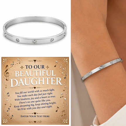 To Our Beautiful Daughter Personalised Celeste Bracelet In Keepsake Box