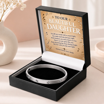 To Our Beautiful Daughter Personalised Celeste Bracelet In Keepsake Box
