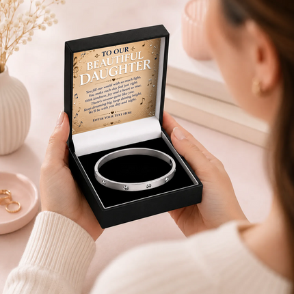 To Our Beautiful Daughter Personalised Celeste Bracelet In Keepsake Box