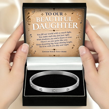 To Our Beautiful Daughter Personalised Celeste Bracelet In Keepsake Box