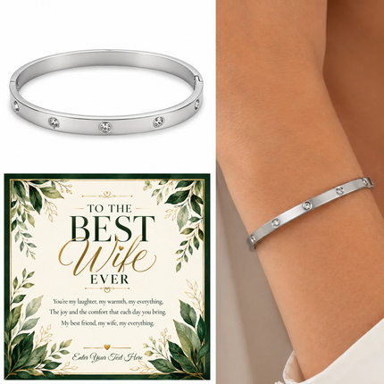 To The Best Wife Ever Personalised Celeste Bracelet In Keepsake Box