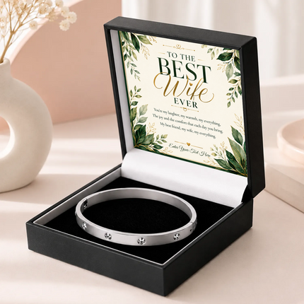 To The Best Wife Ever Personalised Celeste Bracelet In Keepsake Box