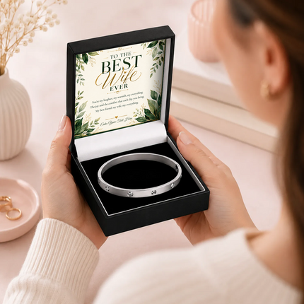 To The Best Wife Ever Personalised Celeste Bracelet In Keepsake Box