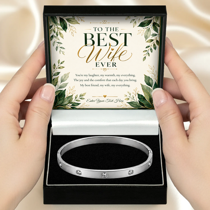 To The Best Wife Ever Personalised Celeste Bracelet In Keepsake Box