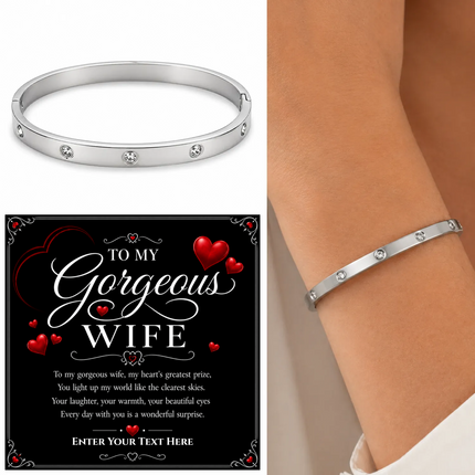 To My Gorgeous Wife Personalised Celeste Bracelet In Keepsake Box