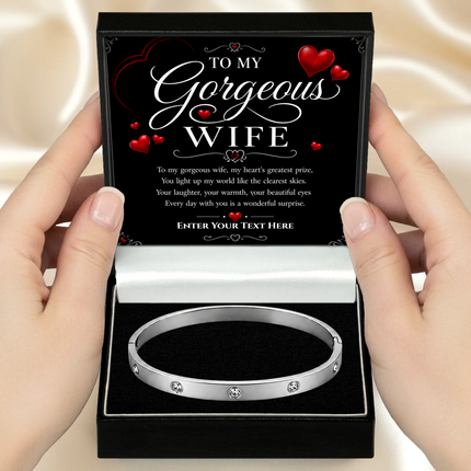 To My Gorgeous Wife Personalised Celeste Bracelet In Keepsake Box