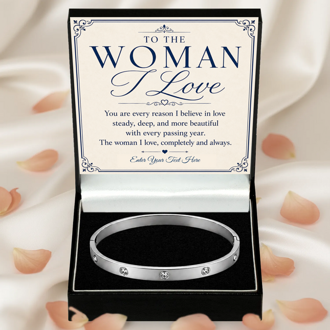 To The Woman I Love Personalised Celeste Bracelet In Keepsake Box