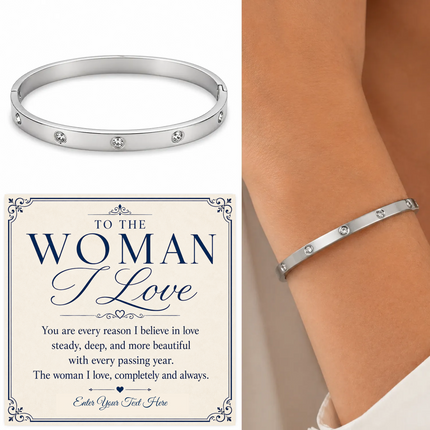 To The Woman I Love Personalised Celeste Bracelet In Keepsake Box