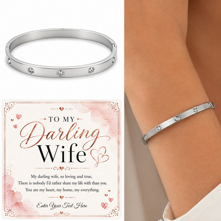 To My Darling Wife Personalised Celeste Bracelet In Keepsake Box