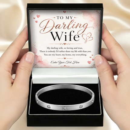 To My Darling Wife Personalised Celeste Bracelet In Keepsake Box