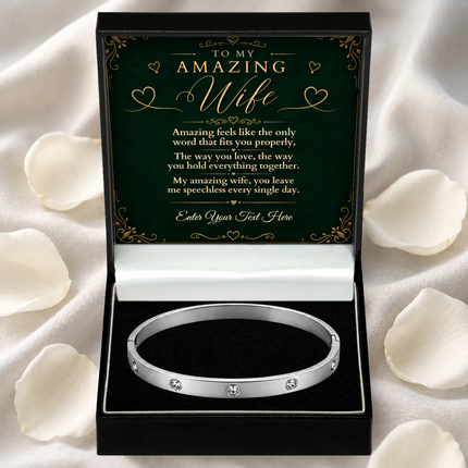 To My Amazing Wife Personalised Celeste Bracelet In Keepsake Box