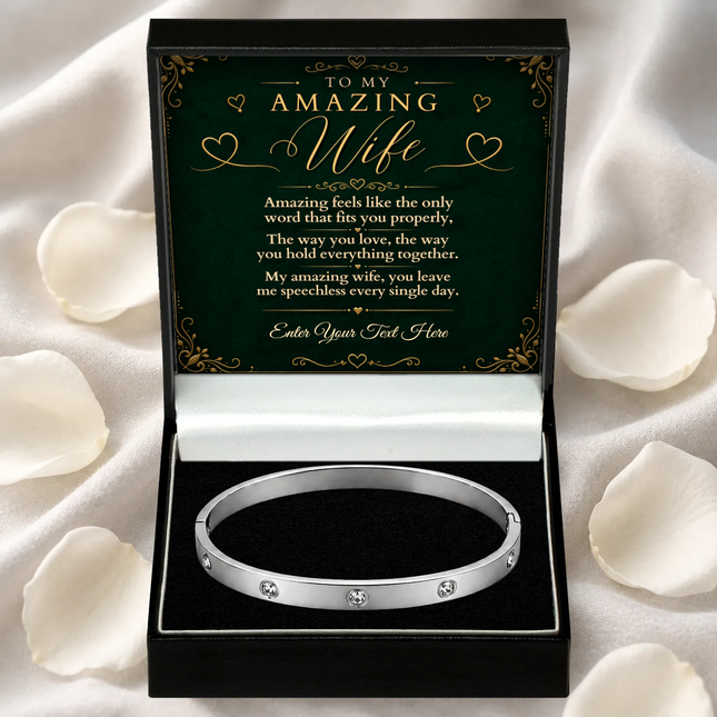 To My Amazing Wife Personalised Celeste Bracelet In Keepsake Box
