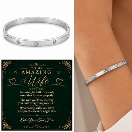 To My Amazing Wife Personalised Celeste Bracelet In Keepsake Box