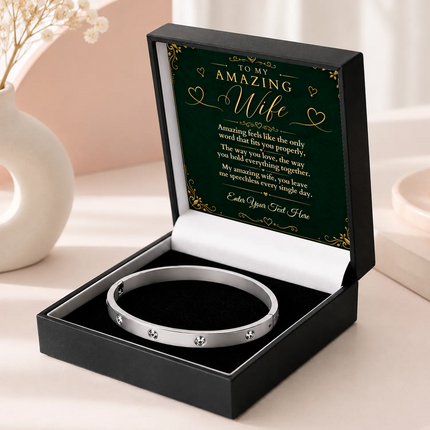 To My Amazing Wife Personalised Celeste Bracelet In Keepsake Box