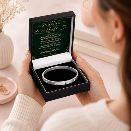 To My Amazing Wife Personalised Celeste Bracelet In Keepsake Box
