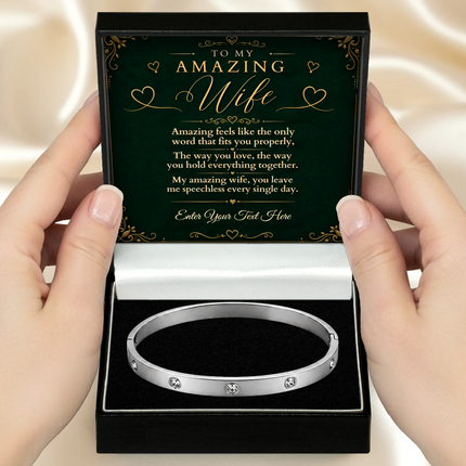 To My Amazing Wife Personalised Celeste Bracelet In Keepsake Box