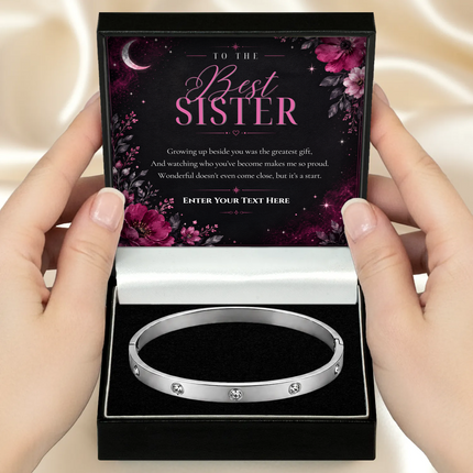 To The Best Sister Personalised Celeste Bracelet In Keepsake Box